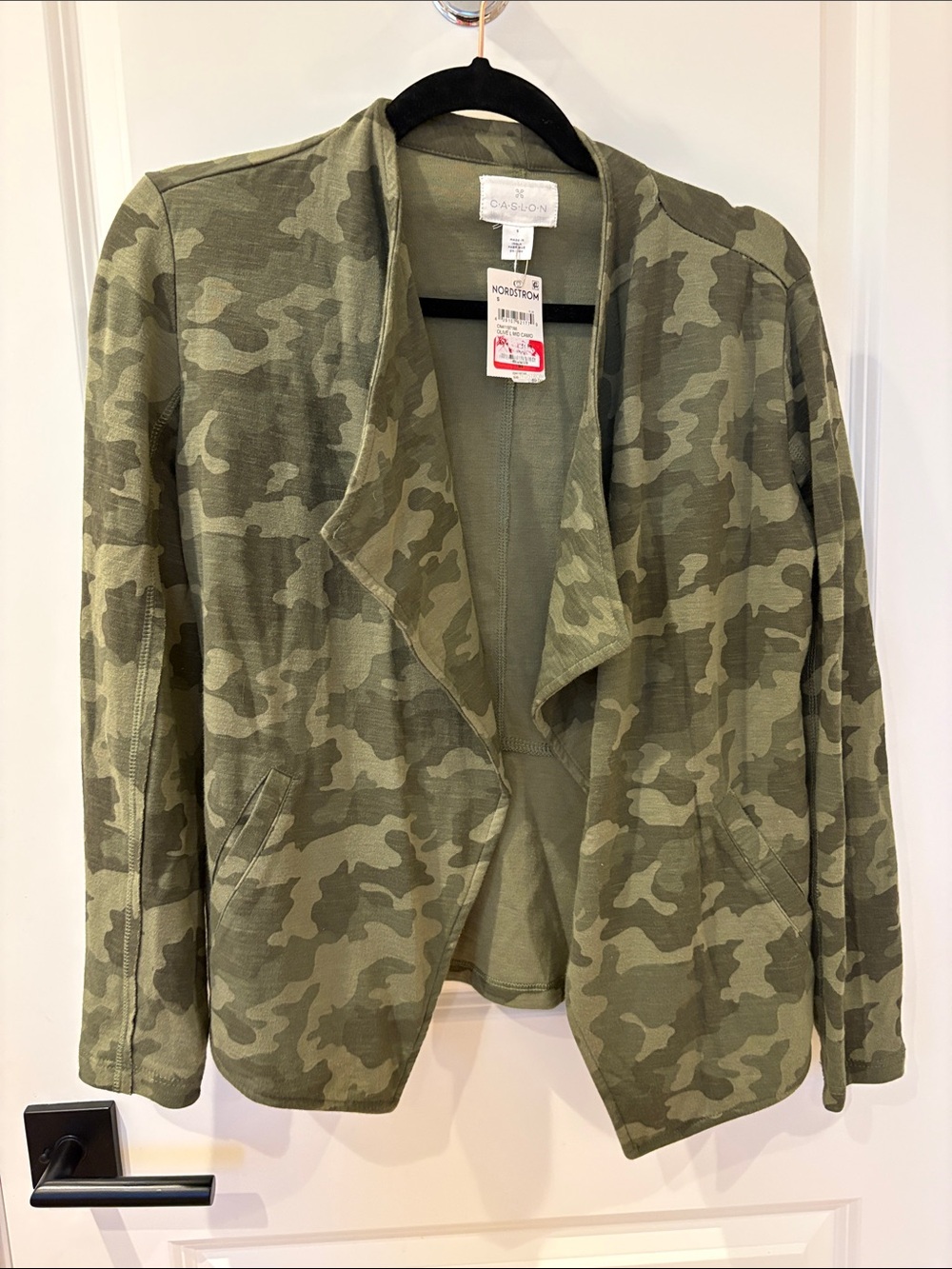 Caslon Olive Camo Draped Utility Jacket
